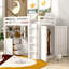 Lit mezzanine simple avec tiroirs, bureau et garde-robe-117392772