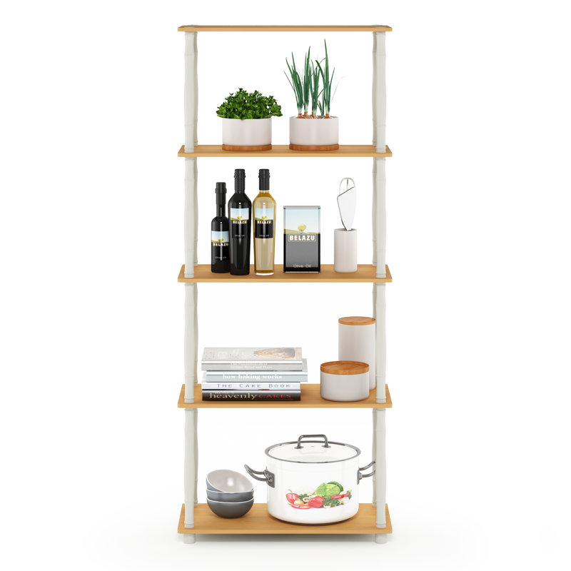 Étagère Heslin H 57,4 po x l 23,6 po x P 11,6 po, Hêtre / blanc