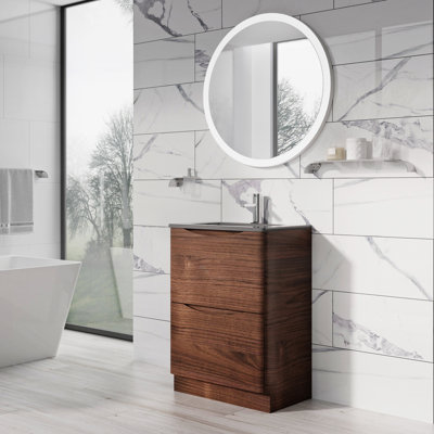 Stanhope 600mm Single Bathroom Vanity with Integrated Glass Basin