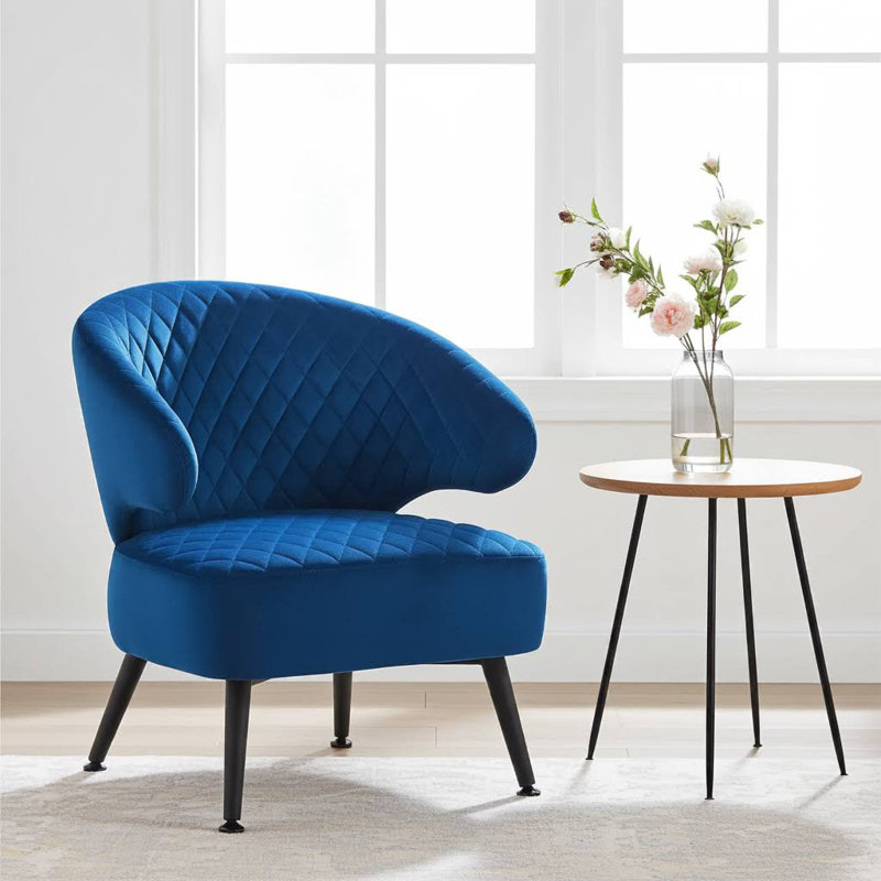 Gemma Velvet Occasional Chair, Dark Navy