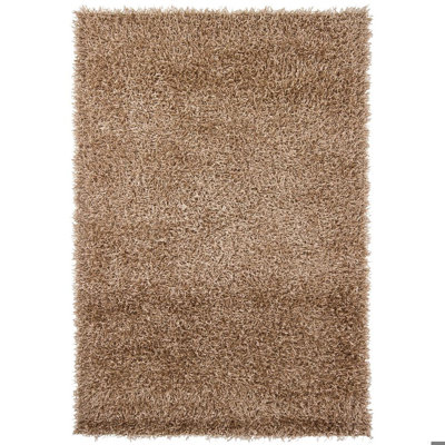 Callum Authentic Hand-Woven Handmade Tan Modern Shag Polyester Area Rug