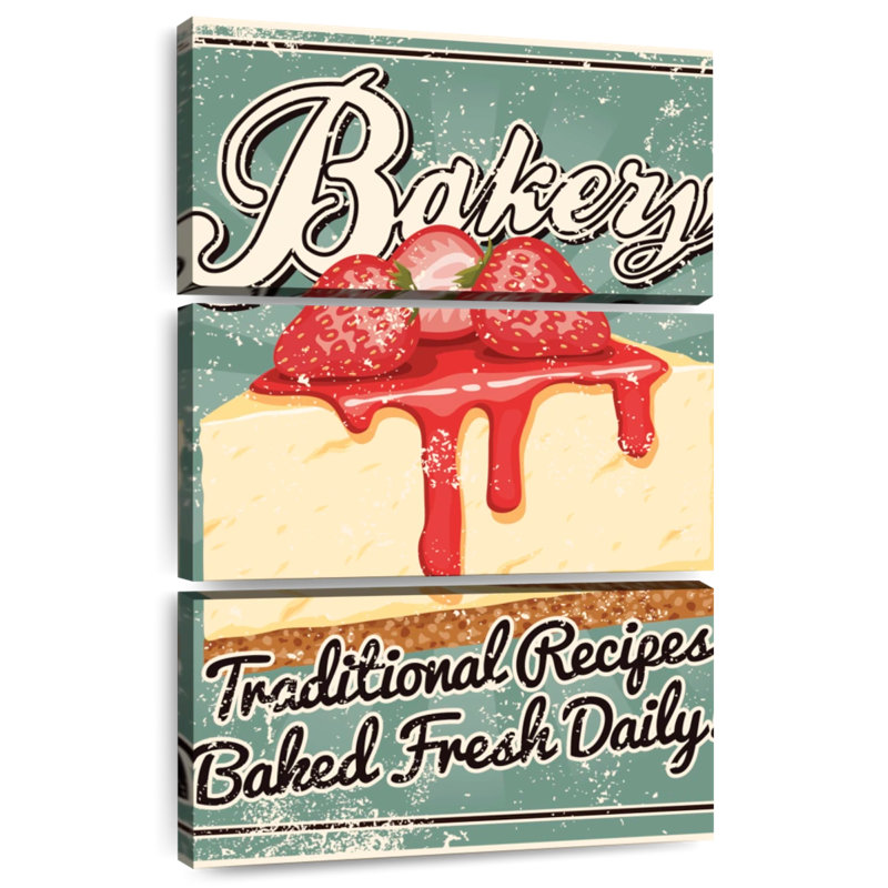 Plaque murale Kema Strawberry Cheesecake Bakery, H 38 po x l 24 po