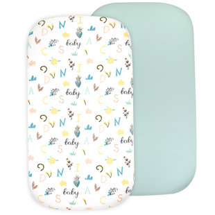 2 Pack Organic Bedside Bassinet Sheets Compatible with Mika Micky, Baby Delight, Dream On Me, AMKE and Other Bassinet Mattress Pads Size Between 17-21 in Width, 29-33 in Length, and 1.5-4 in Thick