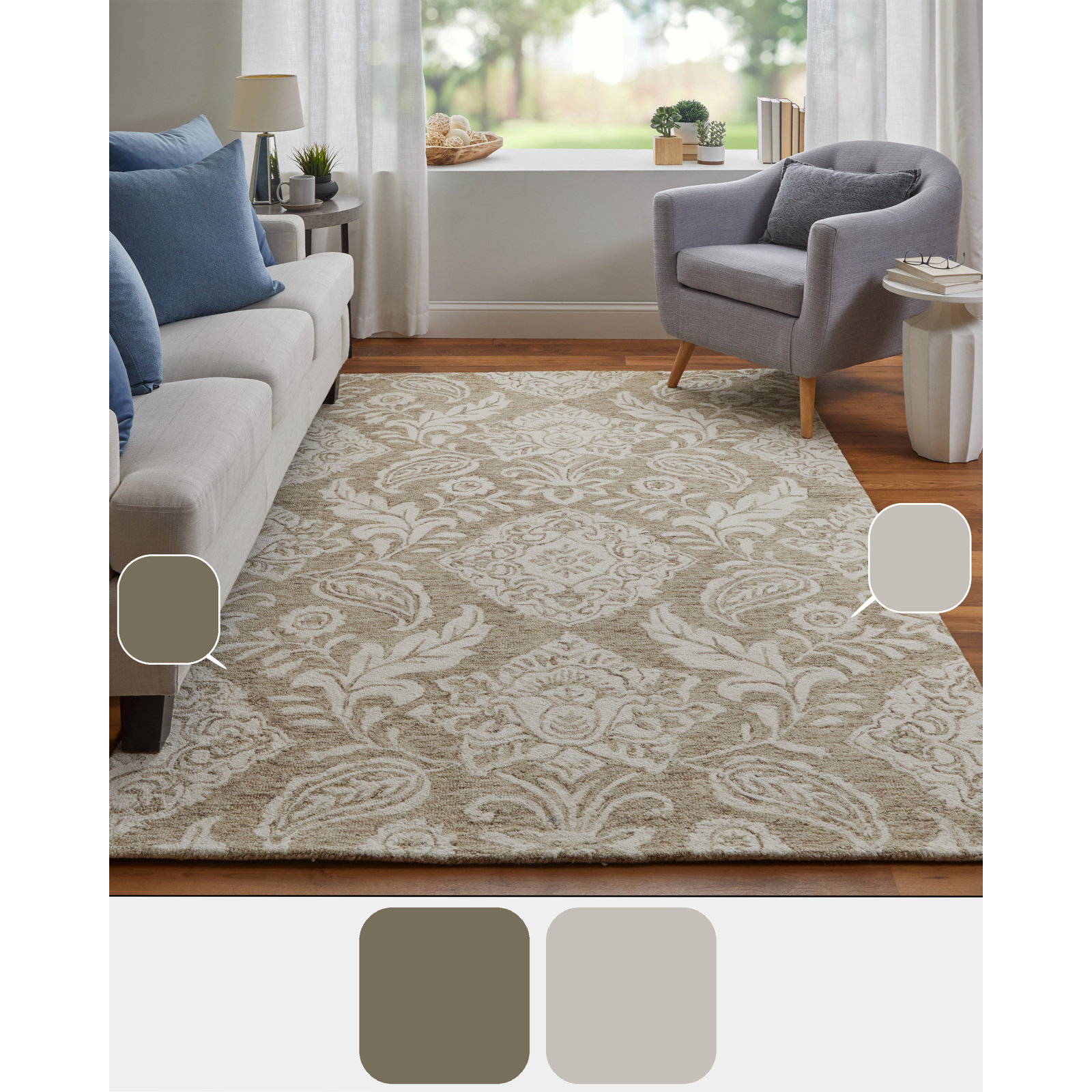 Armando Handmade Rug, Rectangle 5' x 8'