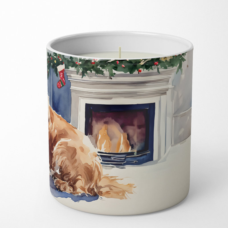 Bougie de Noël parfumée avec support en céramique