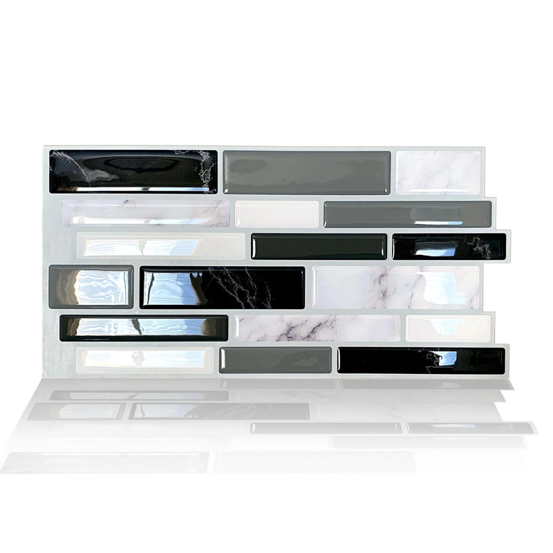 6'' W x 12'' L Gel Peel and Stick Subway Tile, Gray