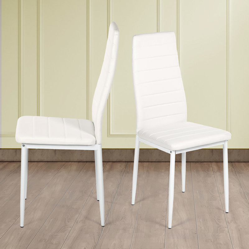 Nunding 47.5 cm H Faux Leather Side Chair, White