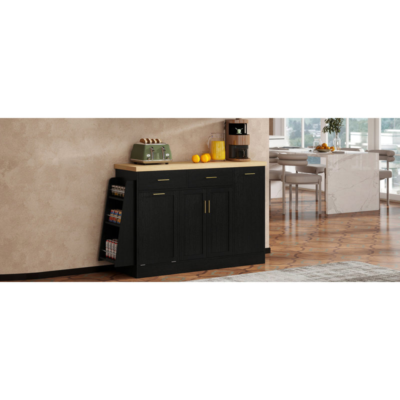 Multi-Functional Storage Sideboard, Black