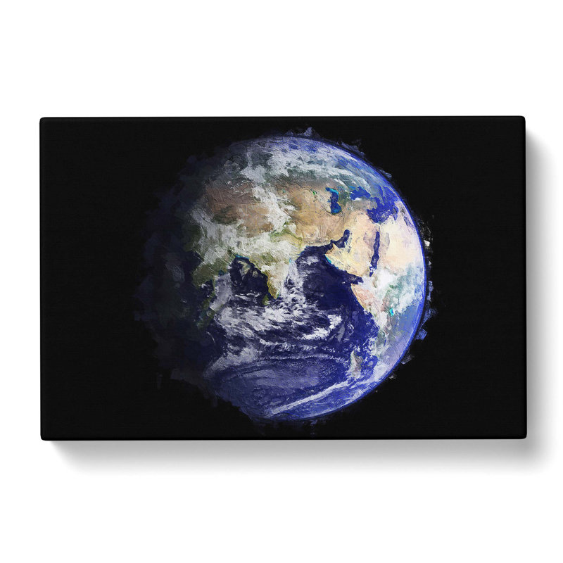 Planet Earth In Space - Wrapped Canvas Print, 50cm H x 76cm W x 3cm D