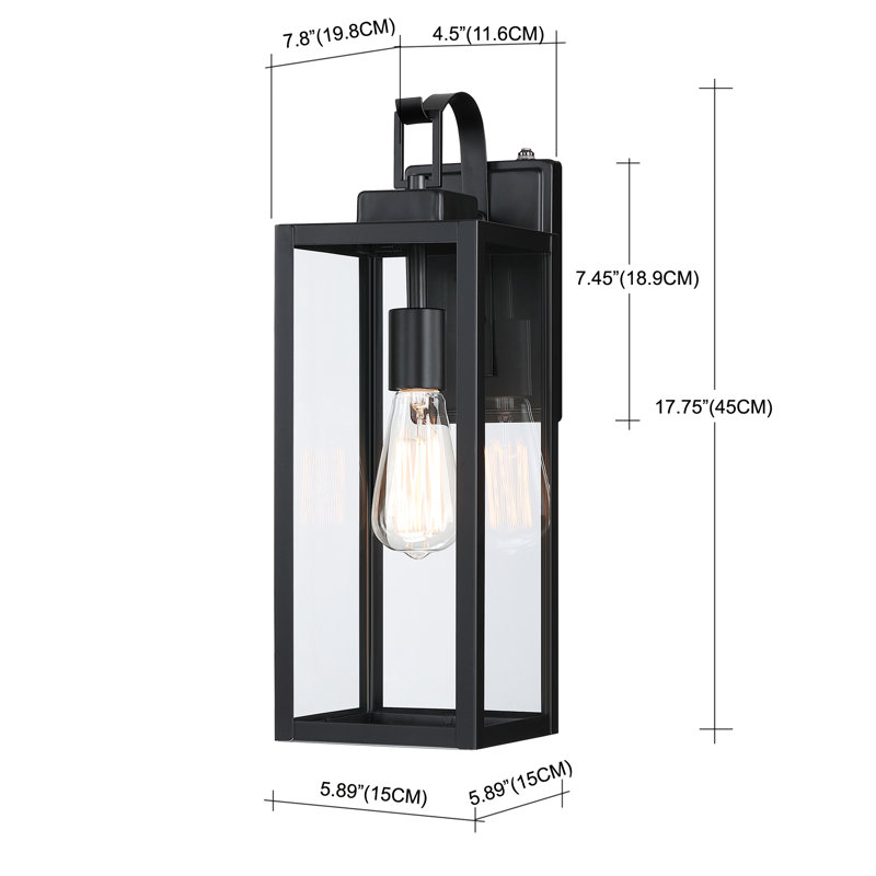 4-pack 17.75"in Outdoor dusk-to-dawn sensor Wall Light with Matte Black Finish