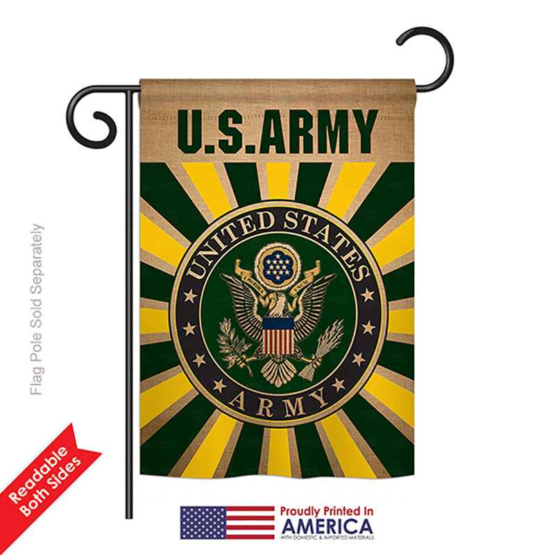 En toile jute à 2 côtés 19 x 13 po armée americana drapeau de jardin