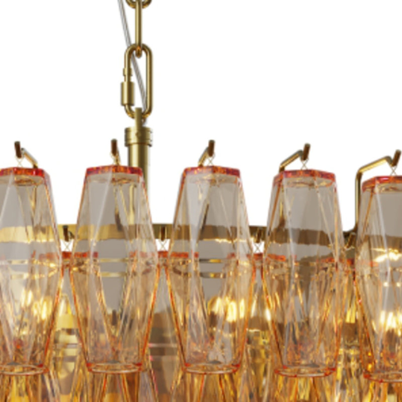 Modern Round Chandelier, Gold