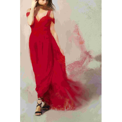 " Lady In Red Cropped "