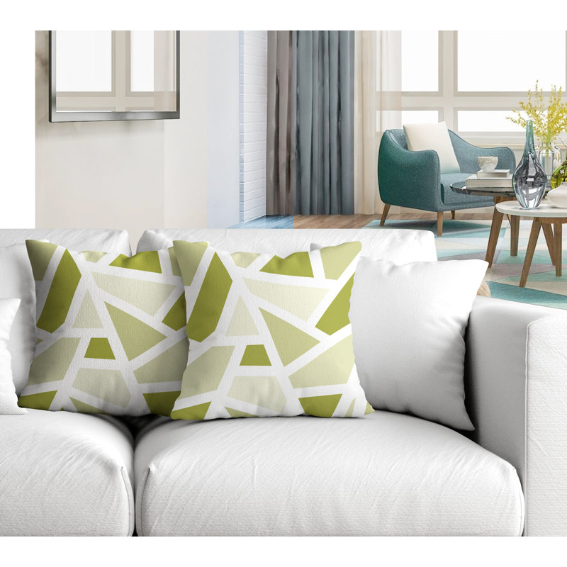 Coussin carré intérieur / extérieur Marion, L 15 po x H 15 po, Chartreuse