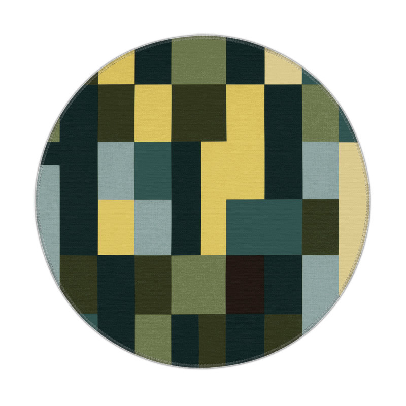 Terrain Textures Indoor And Outdoor Area Rug, Round 5'