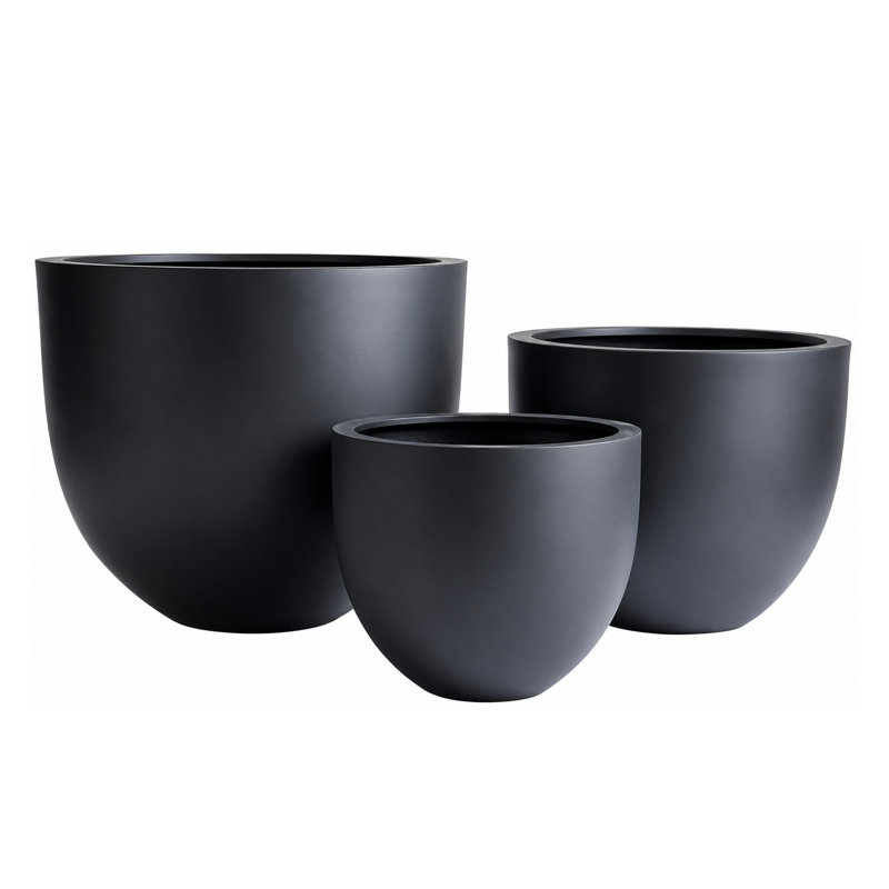 Pot à fleur Dorlis Fiberstone, H 15 po x l 18 po x P 18 po, Noir