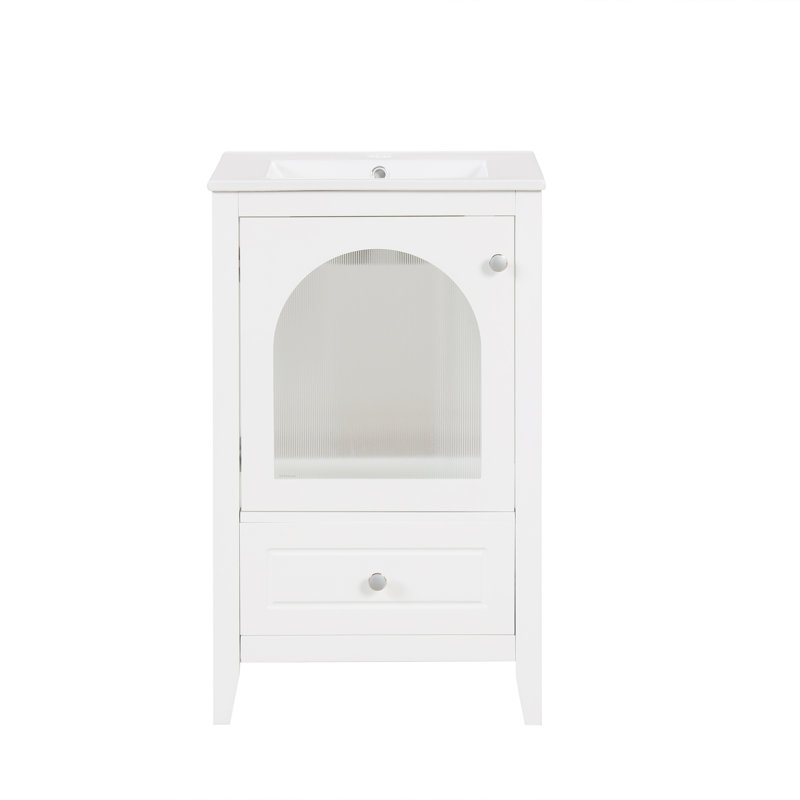 Ensemble de meuble-lavabo compact compact blanc