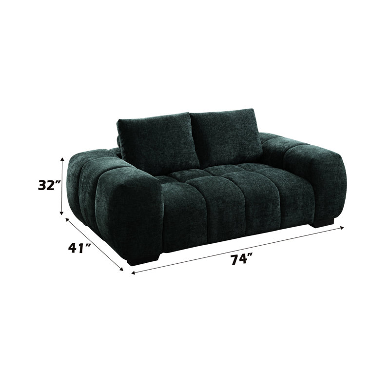 Chenille de style contemporain - structure en bois robuste, coussins rembourrés de mousse avec structure intérieure en tissu, sièges confortables