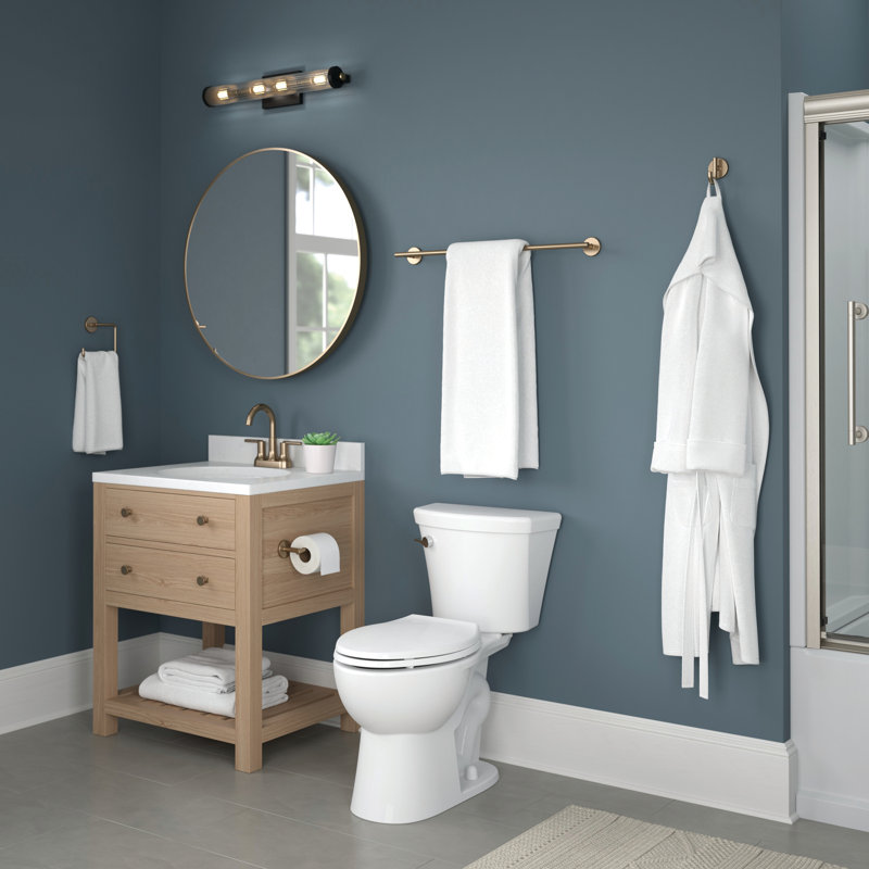 Trinsic 24 in. Double Wall Mount Towel Bar Bath Hardware Accessory, Brilliance Champagne Bronze