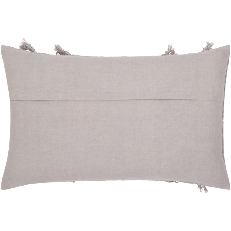 Tassels Cotton Pillow Cover, 20" x 20", Taupe Gray
