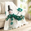 Jeté en molleton blanc ultra doux en flanelle, motif de Noël joyeux à une face-131501840