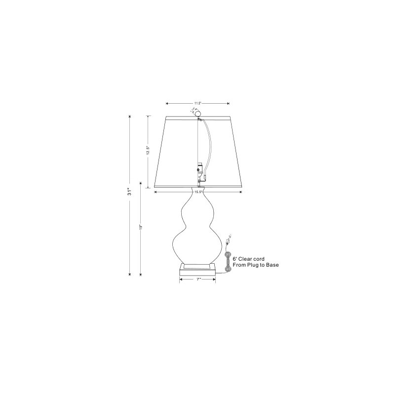 Lampe de table Rousham, Bleu