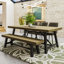 San Diego Dining Table. Steel Trestle Frame. Solid Pine Top - Seats 6 People OR Seats 8 People-22900772
