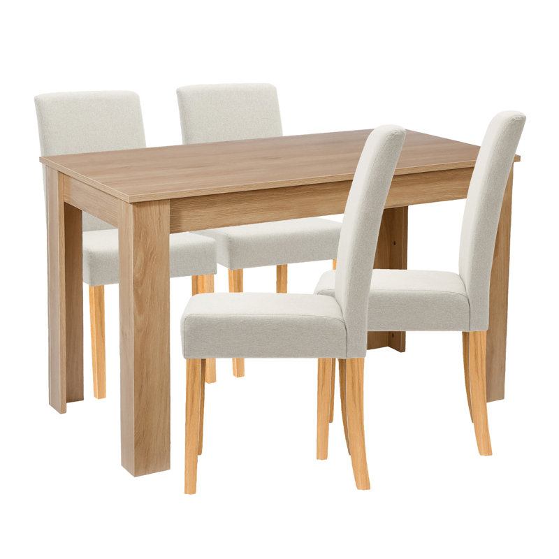 Ludden 4 - Person Dining Set, 75.5cm H x 120cm L x 70cm W, Beige