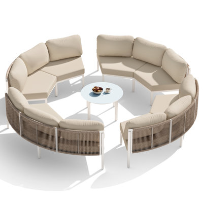 4 - Person Cast Aluminum Sofa Seating Group with Sunbrella Cushions