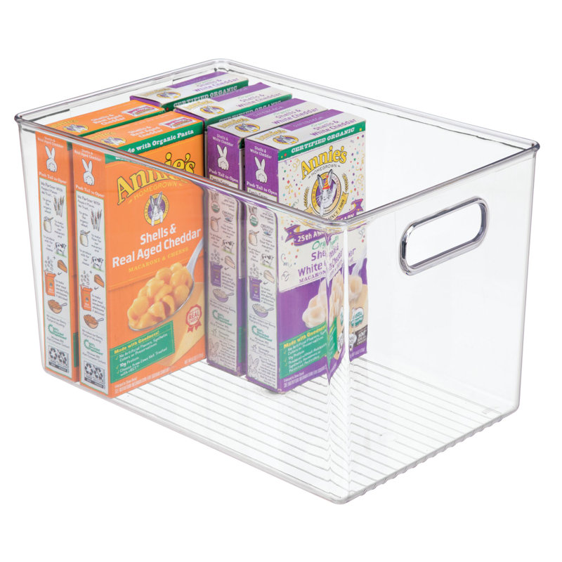 Clear BPA-Free Plastic Kitchen Storage Bin with Handles