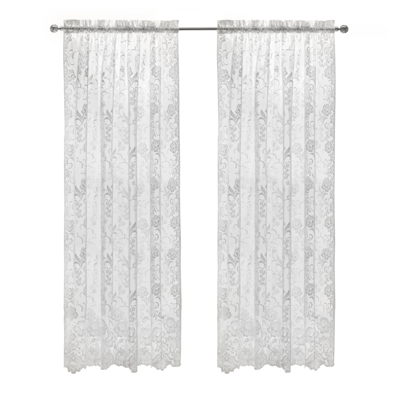 Polyester Curtain, 55" W x 63" L, White