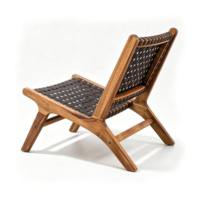 Modern Woven Accent Chair,Solid Wood Frame,No Assemble Needed