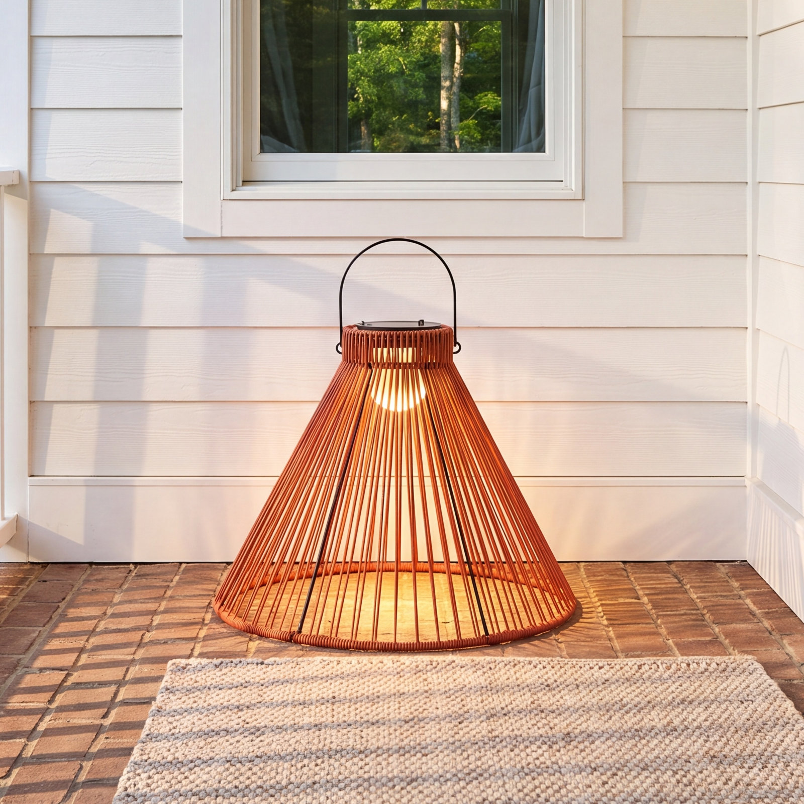 Solar Integrated LED Hanging Light, Pink