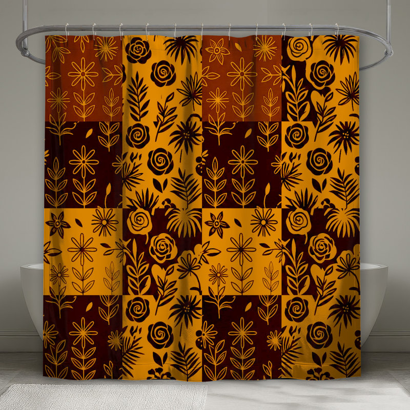 Rideaux de douche à motif floral, L 70 po x H 72 po