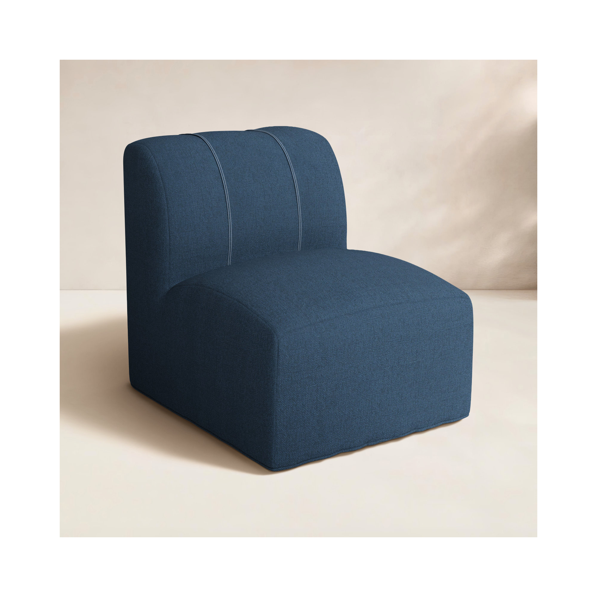 Eliana Outdoor Armless Lounge Chair with Sunbrella Fabric, Spectrum Indigo Sunbrella®