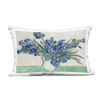 Expressionist Iris Vase Outdoor Printed Pillow design by 1x