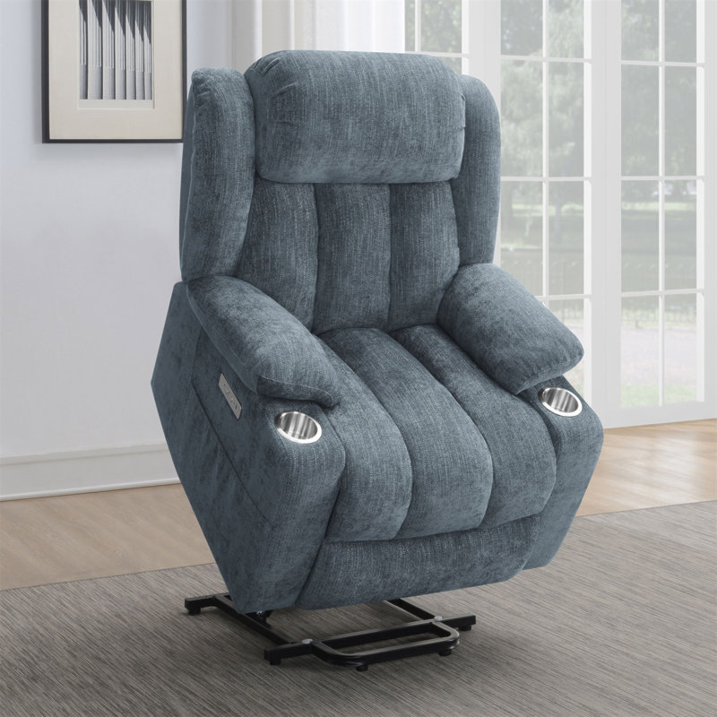 Fauteuil inclinable électrique relevable Beca, Bleu