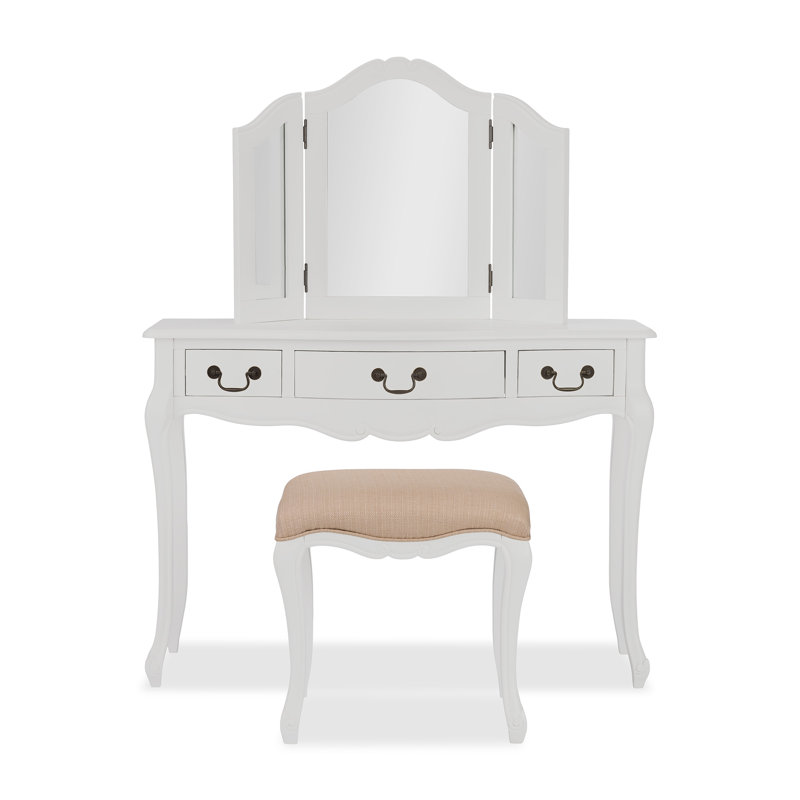 Lemaire Dressing Table with Mirror, Antique White