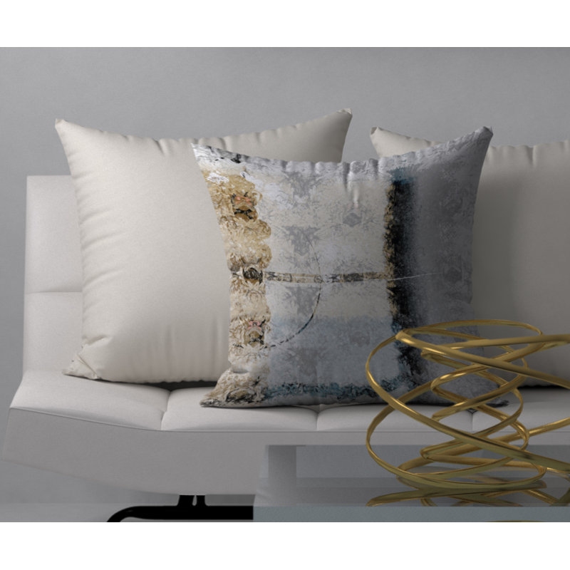 Abstract Reversible Throw Pillow, 18" x 18"