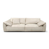 94.49" White 100% Polyester Modular Sofa cushion couch