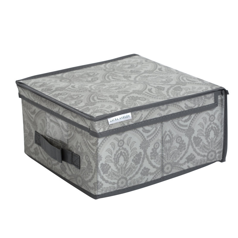 Gray Collapsible Polypropylene Lidded Storage Box
