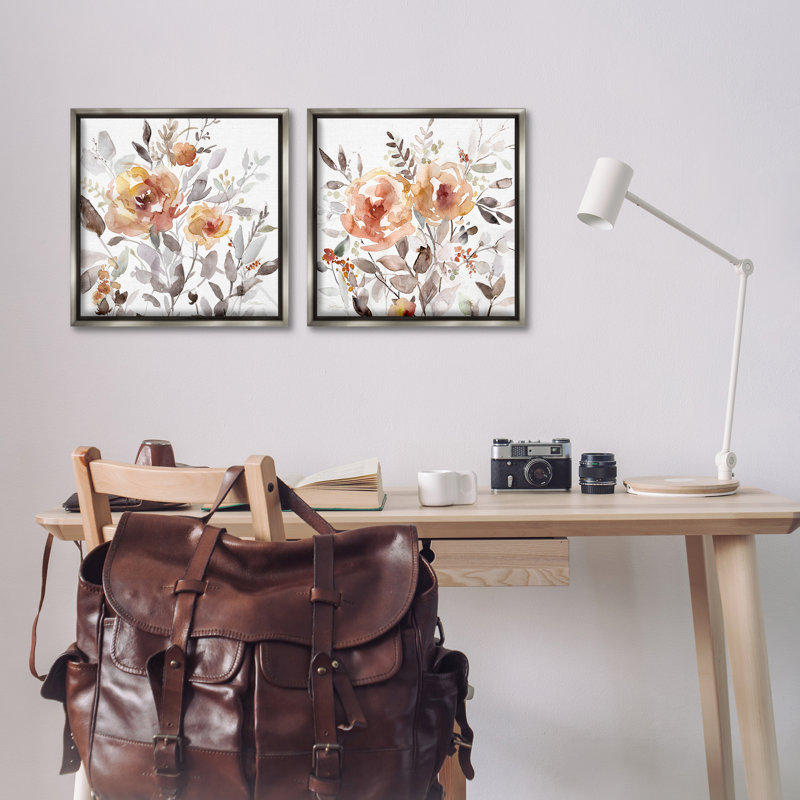 Ensemble de 2 toiles flottantes , Cadre flottant gris lustré, H 18 po x l 18 po