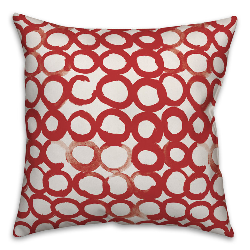  Coussin Ink, 16 po x 1 po, Rouge