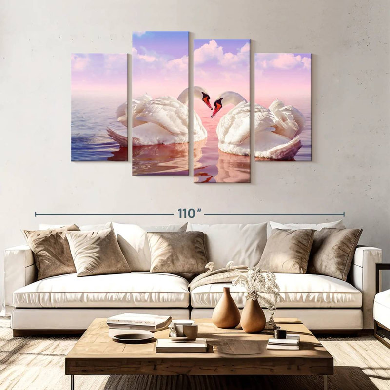 Brampt Two Swans, 54" H x 84" W