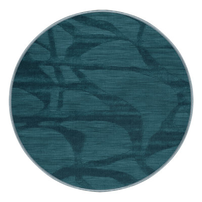 Tapis bleu abstrait lavable à la machine