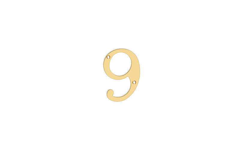 Deltana RN4-9U15A 4" Numbers, Solid Brass in Antique Nickel, Brass