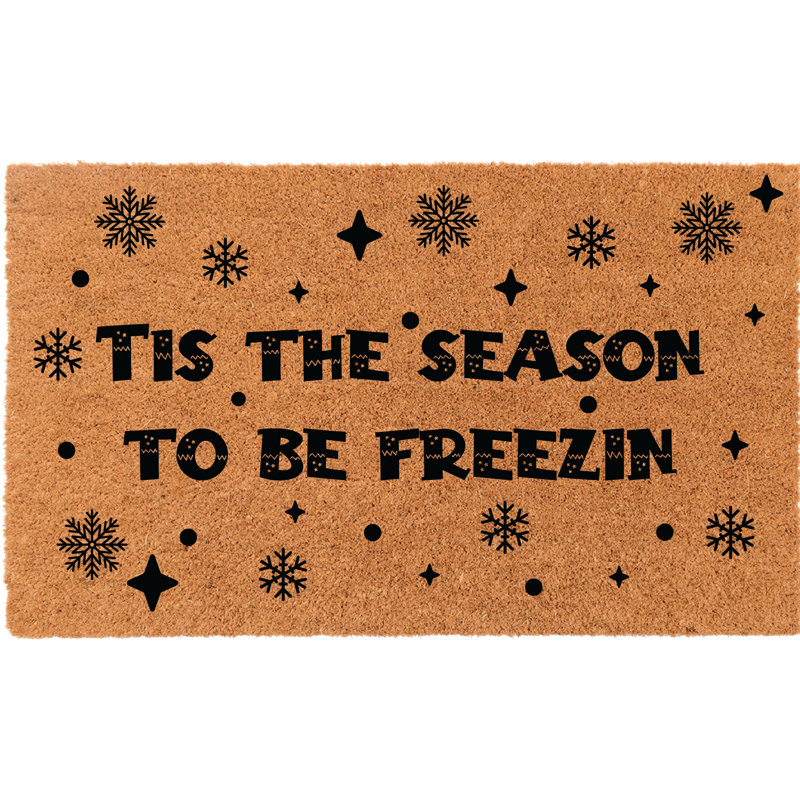 Non-Slip Christmas Outdoor Doormat, 18" W x 30" L, Brown/Black