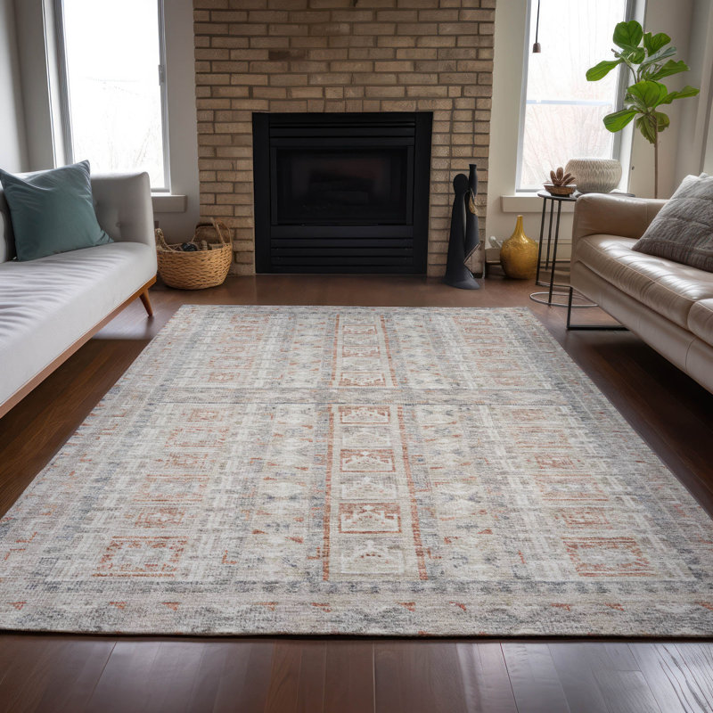 Tapis intérieur / extérieur lavable à la machine Brathwaite ACN2173, Rectangle 3 pi x 5 pi