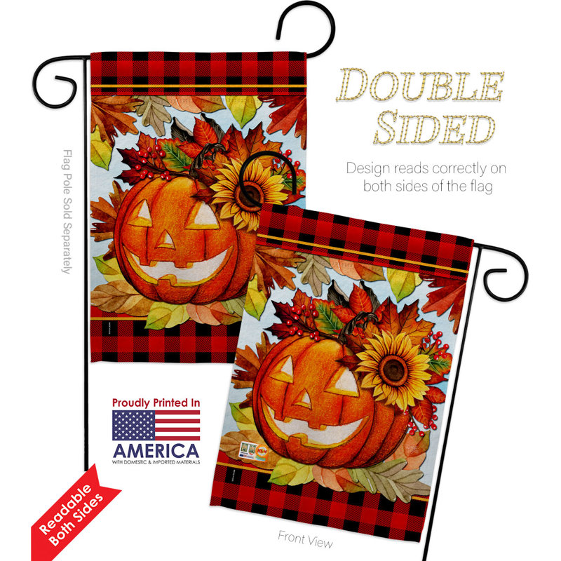 Double Sided 18.5'' H x 13'' W Polyester Halloween Garden Flag