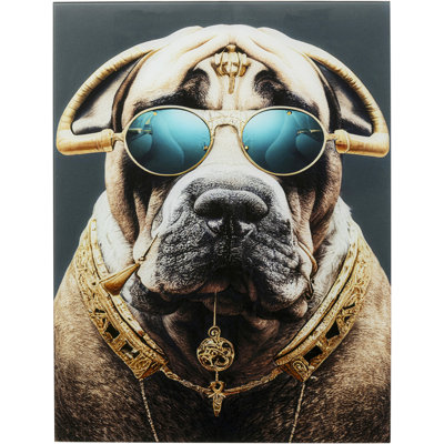 Fashion Dog Print on Glass